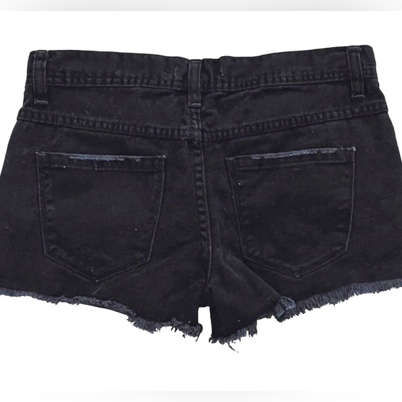 Free People Women’s Black Cut Off Shorts 25 Stretch Denim - Picture 3 of 4